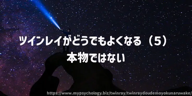 ツインレイがどうでもよくなる(5)本物ではない